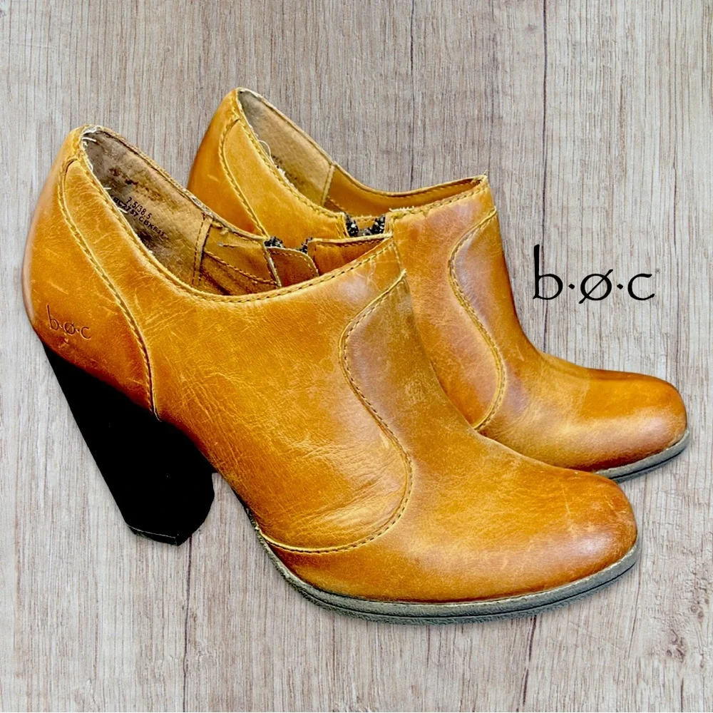 Born of Concept Heeled Leather Booties - Picture 1 of 8